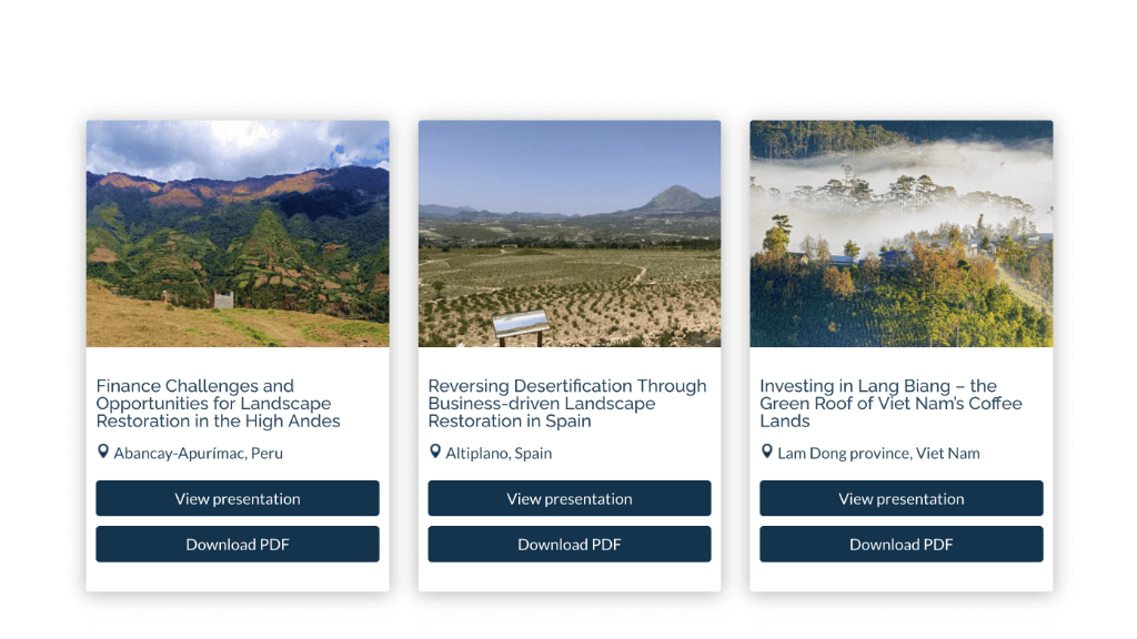 1000 Landscapes for 1 Billion People Landscape finance profiles