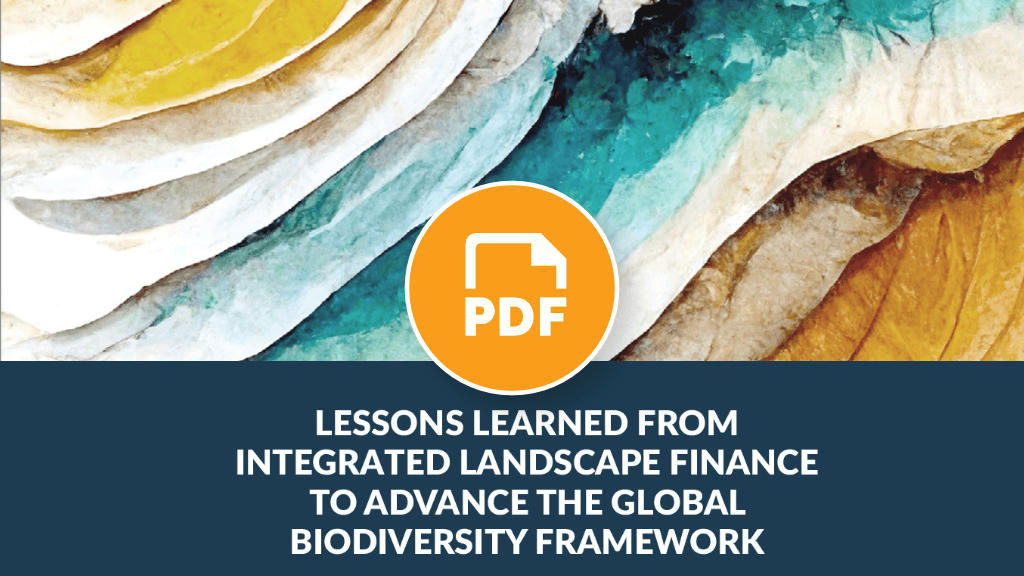 Lessons Learned from Integrated Landscape Finance to Advance the Global Biodiversity Framework